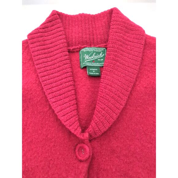 Woolrich 100% Wool Dark Red Embroidered Sweater Vest One Button Size M tiny flaw - Picture 3 of 8